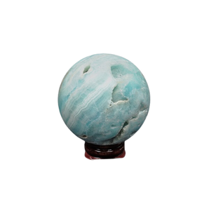Caribbean Blue Calcite Sphere (329g) – Calming Ocean Energy, Peace, Intuition & Emotional Flow - Heavenly Crystals Online