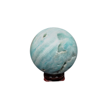 Caribbean Blue Calcite Sphere (329g) – Calming Ocean Energy, Peace, Intuition & Emotional Flow - Heavenly Crystals Online