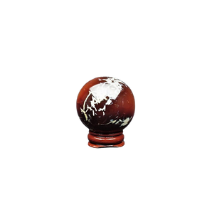 Carnelian Sphere with wooden stand - 142 grams