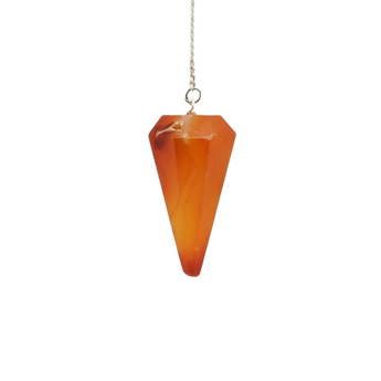 Carnelian Pendulum with Velvet Pouch – Motivation, Confidence & Intuition - Heavenly Crystals Online