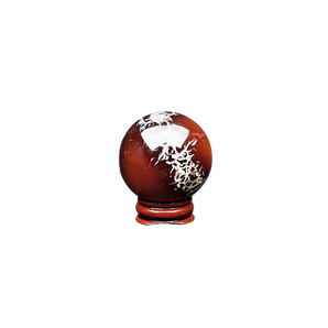 Carnelian Sphere with Wooden Stand (142g) – Vitality, Creativity, Motivation & Sacral Energy - Heavenly Crystals Online