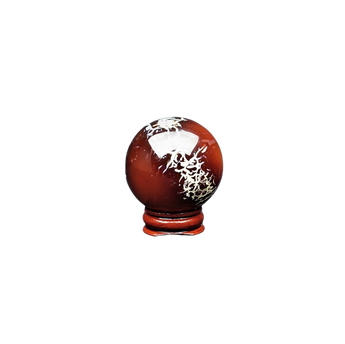 Carnelian Sphere with Wooden Stand (142g) – Vitality, Creativity, Motivation & Sacral Energy - Heavenly Crystals Online
