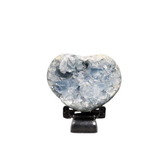 Celestite Geode Heart with stand (323g) – Peace, Angels & Higher Guidance - Heavenly Crystals Online