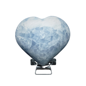 Celestite Heart with Stand (535g) – Peace, Angels & Higher Guidance - Heavenly Crystals Online