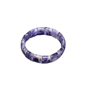 Chevron Amethyst Bracelet (14mm) Intuition, Clarity & Spiritual Protection - Heavenly Crystals Online