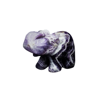 Chevron Amethyst Elephant (160g) – Intuition, Protection & Spiritual Clarity - Heavenly Crystals Online