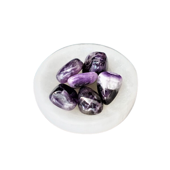 Chevron Amethyst Tumbled Stone – Intuition, Clarity & Spiritual Protection - Heavenly Crystals Online