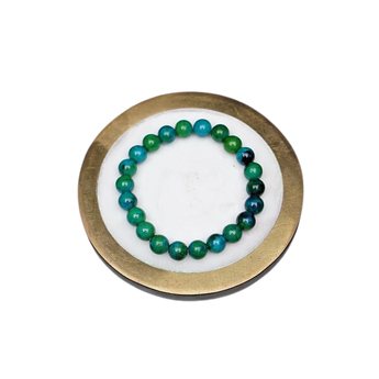 Chrysocolla Bracelet (7mm to 8mm) Calm Communication, Emotional Healing & Inner Strength - Heavenly Crystals Online