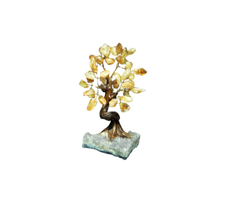 Citrine Bonsai Tree with Amethyst Cluster (270g) - Abundance, Calm & High‑Vibration Crystal Decor - Heavenly Crystals Online