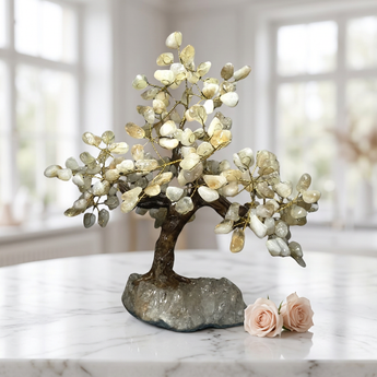 Citrine Bonsai Tree with Smoky Quartz Cluster (1.809kg) – Abundance, Protection & Positive Energy Decor - Heavenly Crystals Online