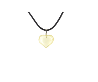 Citrine Crystal Heart – Pendant on Black Cord for Solar Energy & Focus - Heavenly Crystals Online