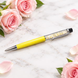 Citrine Crystal Pen with Velvet Pouch Write with Clarity & Confidence - Heavenly Crystals Online