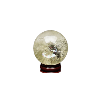 Citrine Natural Crystal Sphere with Wooden Stand (152g) – Abundance, Joy, Manifestation & Positive Energy - Heavenly Crystals Online