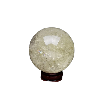 Citrine Natural Crystal Sphere with Wooden Stand (270g) – Abundance, Joy, Manifestation & Positive Energy - Heavenly Crystals Online