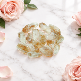 Citrine Raw Natural Gridding Point - Medium (100g) in Organza Pouch – Abundance - Heavenly Crystals Online