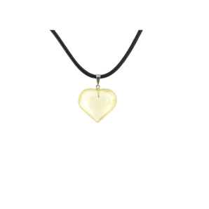 Citrine Heart Pendant with black cord