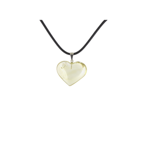 Citrine Heart Pendant with black cord