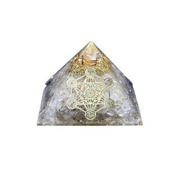 Clear Quartz, Copper & Metatron’s Cube Orgonite Pyramid (210g) – Clarity, Protection, Amplification & Higher‑Realm Alignment - Heavenly Crystals Online