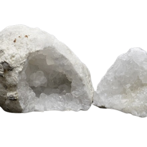 Clear Quartz Geode Cave Pair (769g) Clarity, Amplification & High‑Vibration Energy - Heavenly Crystals Online