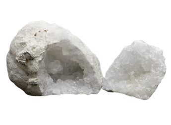 Clear Quartz Geode Cave Pair (769g) Clarity, Amplification & High‑Vibration Energy - Heavenly Crystals Online