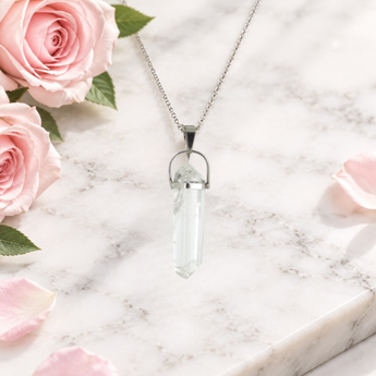Clear Quartz Pendant with Silver Chain for Clarity & Focus - Heavenly Crystals Online