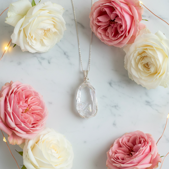 Clear Quartz Phantom Pendant with Silver Chain - Soul Evolution & Transformation - Heavenly Crystals Online