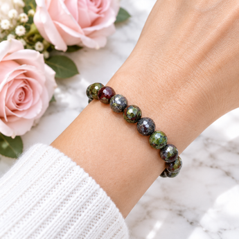 Dragon Blood Faceted Bracelet (7mm to 8mm) - – Strength, Courage & Heart Energy - Heavenly Crystals Online