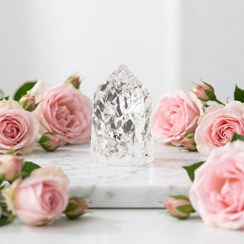 Fire & Ice Quartz Generator Point (65g) – Clarity & Amplification - Heavenly Crystals Online