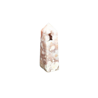 Flower Agate Tower with Natural Druzy Pocket (199g) – Bloom, Nurturing Calm & Soft Earth Energy - Heavenly Crystals Online