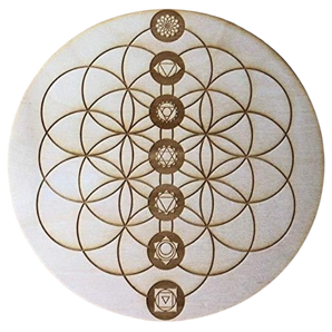 Flower of Life Chakra Crystal Grid – Sacred Geometry for Chakra Alignment & Energy Work - Heavenly Crystals Online 