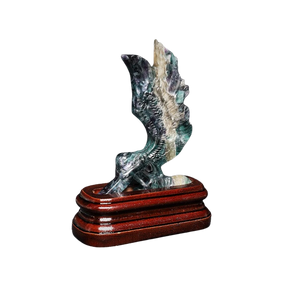 Fluorite Angel on wooden stand - 340 grams