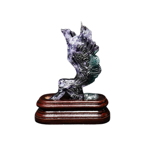 Fluorite Angel on wooden stand - 392 grams