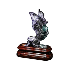 Fluorite Angel on wooden stand - 392 grams