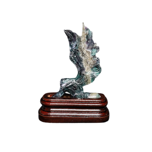 Fluorite Angel on wooden stand - 340 grams