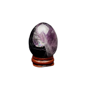 Fluorite Egg with wooden stand - 112 grams