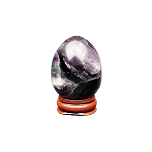 Fluorite Egg with wooden stand - 112 grams