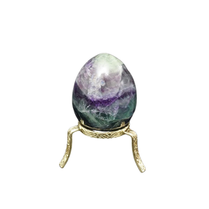 Fluorite Egg with wooden stand - 95 grams