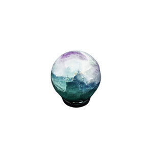 Fluorite Sphere with wooden stand - 111 grams
