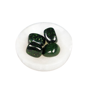 Green Fleck Obsidian Tumbled Stones (Glass with Copper)