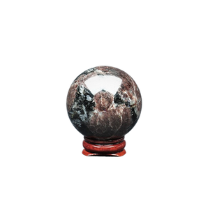 Garnet Sphere with wooden stand - 224 grams