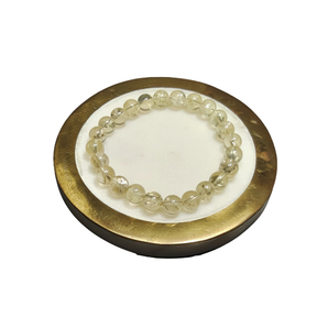 Golden Azeztulite Quartz Bracelet – High‑Vibration Golden Quartz for Light Activation & Healing - Heavenly Crystals Online