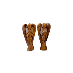 Golden Brown Tiger’s Eye Angel (70–80mm) – Hand‑Carved Guardian for Protection, Confidence & Strength - Heavenly Crystals Online
