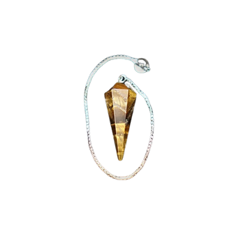 Golden Brown Tiger’s Eye Faceted Pendulum with Velvet Pouch – Confidence, Protection & Grounded Insight - Heavenly Crystals Online