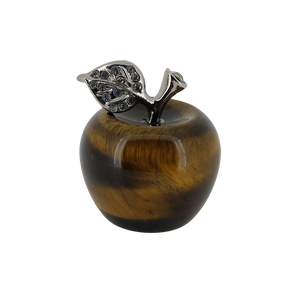Golden Brown Tigers Eye Carved Apple – Protection, Confidence & Prosperity Crystal - Heavenly Crystals Online
