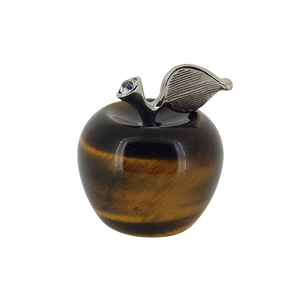 Golden Brown Tigers Eye Carved Apple – Protection, Confidence & Prosperity Crystal - Heavenly Crystals Online