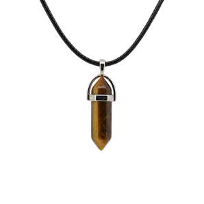 Golden Brown Tigers Eye Pendant with Black Cord