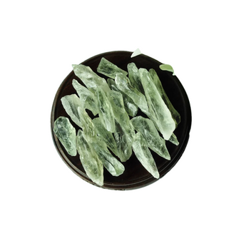 Green Amethyst Prasiolite Points - 50 grams in an organza pouch - Heavenly Crystals Online