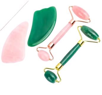 Green Aventurine Crystal Facial Massage Roller and Gua Sha in Gift Box - Heavenly Crystals Online