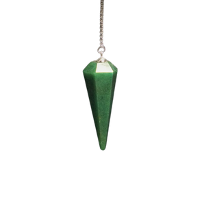 Green Aventurine Faceted Pendulum with Velvet Pouch - Intuition, Prosperity & Emotional Balance - Heavenly Crystals Online