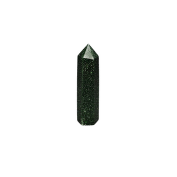 Green Goldstone Generator Point (80g) – Manmade Copper‑Infused Glass for Confidence, Growth & Positive Energy - Heavenly Crystals Online